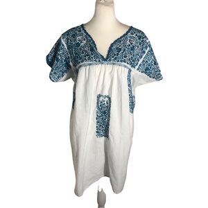 River Path Trading 100% cotton hand embroidered Puebla dress Size L